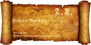 Kubis Martin névjegykártya